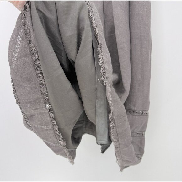 Max Studio Linen Nylon Blend Babydoll Dress Sz L‎ Frayed Edge Boho Y2K Vibes - Picture 5 of 11